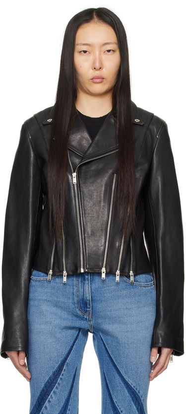 Яке Dion Lee Cropped Leather Biker Jacket Черно | C4048P23, 0
