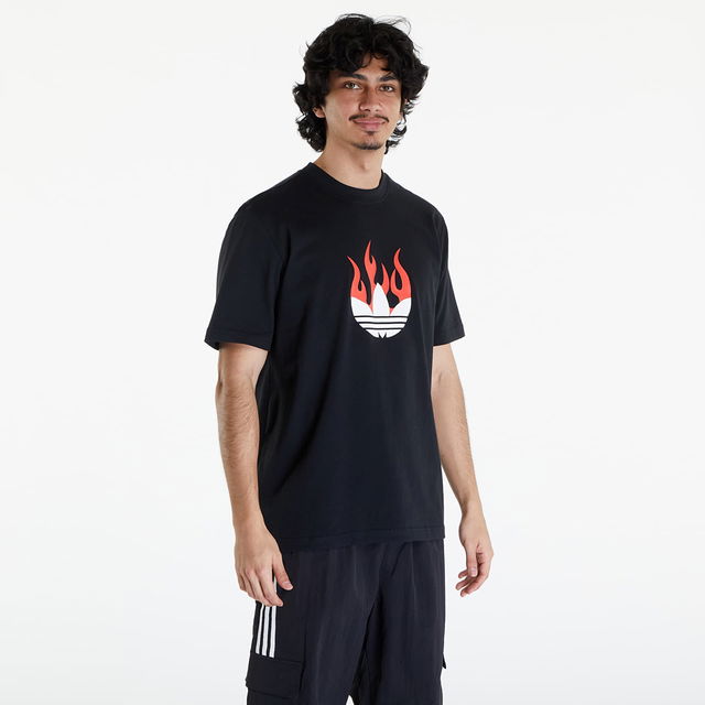 Flames Logo Tee Black