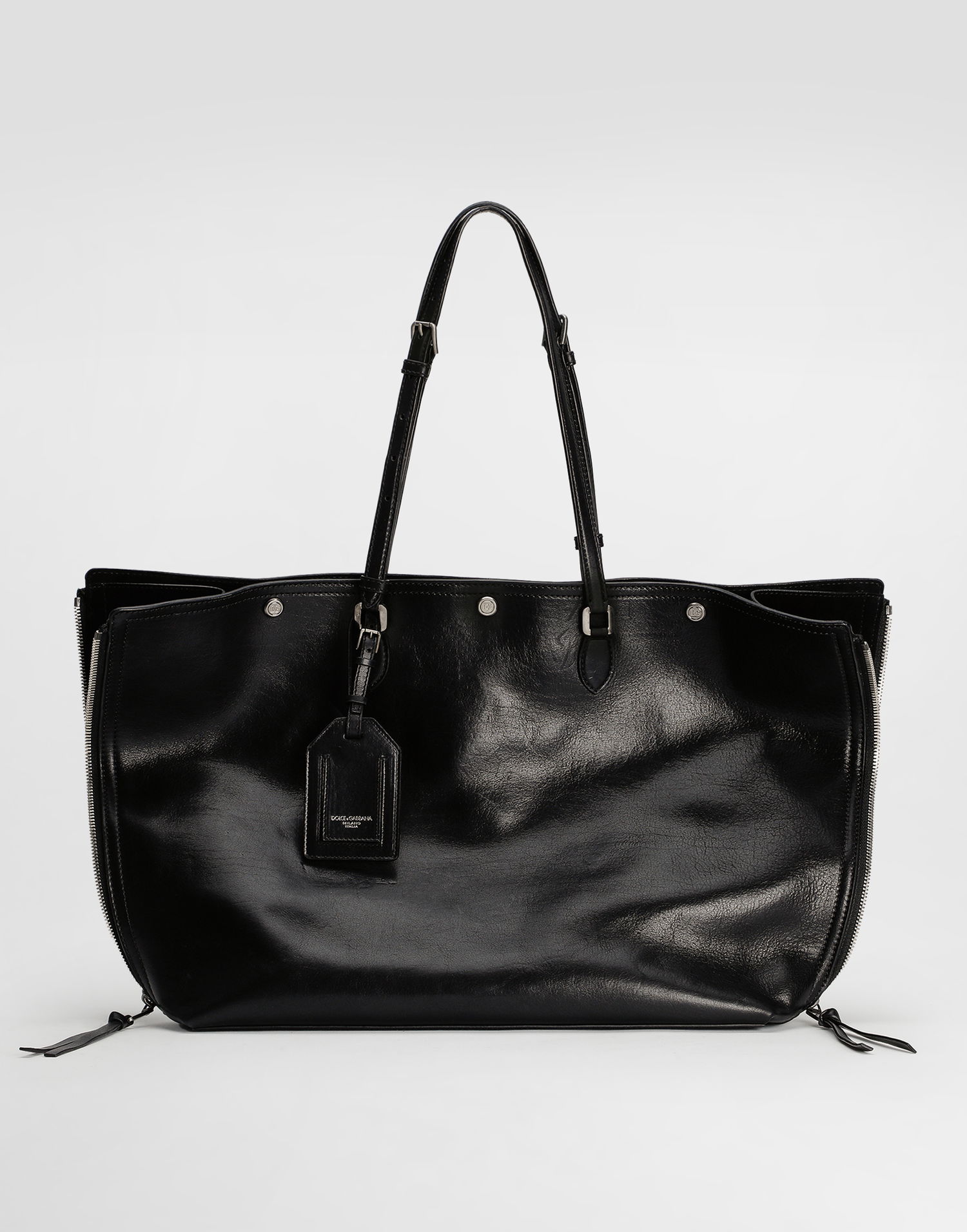 Голяма пазарска чанта Dolce & Gabbana Dolce & Gabbana Atene Calfskin Shopping Bag Черно | BM2535AH85080999, 1