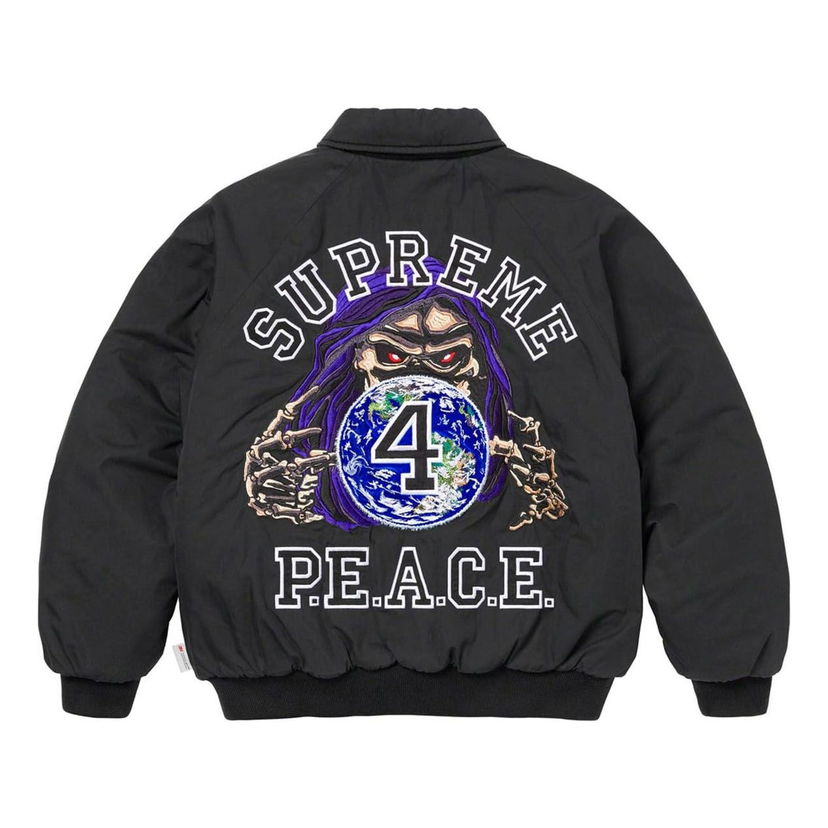 Яке бомбър Supreme Embroidered Work Jacket With Grim Reaper Черно | SUP-FW23-182