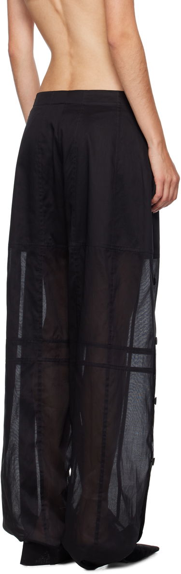 Панталони Jil Sander Jil Sander Cotton Muslin Snap Button Trousers Черно | J01KA0185_J45014, 2