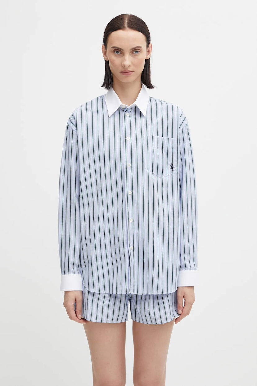 Риза Sporty & Rich Src Oversized Striped Shirt with Classic Collar Многоцветен | SI019621302MU02
