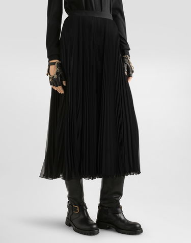 Пола Dolce & Gabbana Dolce & Gabbana Long Pleated Chiffon Skirt Черно | F4BCITFUSNWN0000, 1