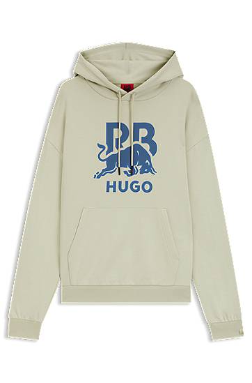 RB cotton-terry hoodie with bull graphic