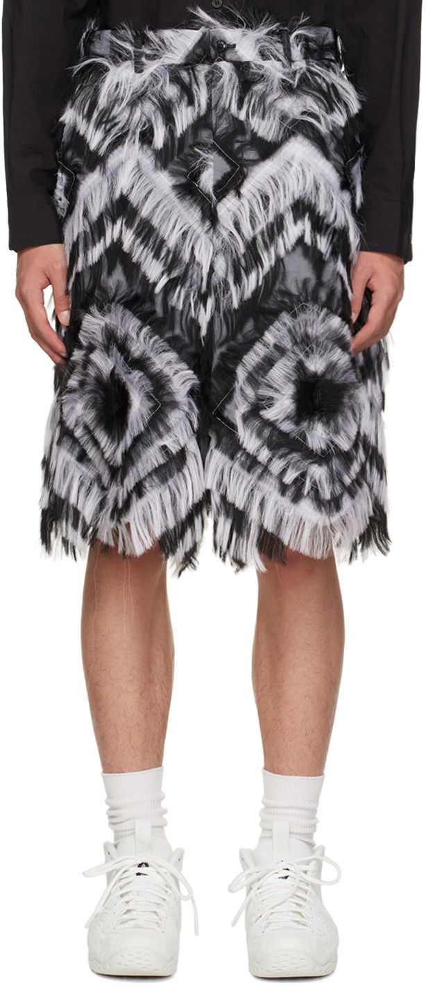 Къси панталони Comme des Garçons Faux-Fur Fringed Shorts Черно | PJ-P023-051-1-1, 0