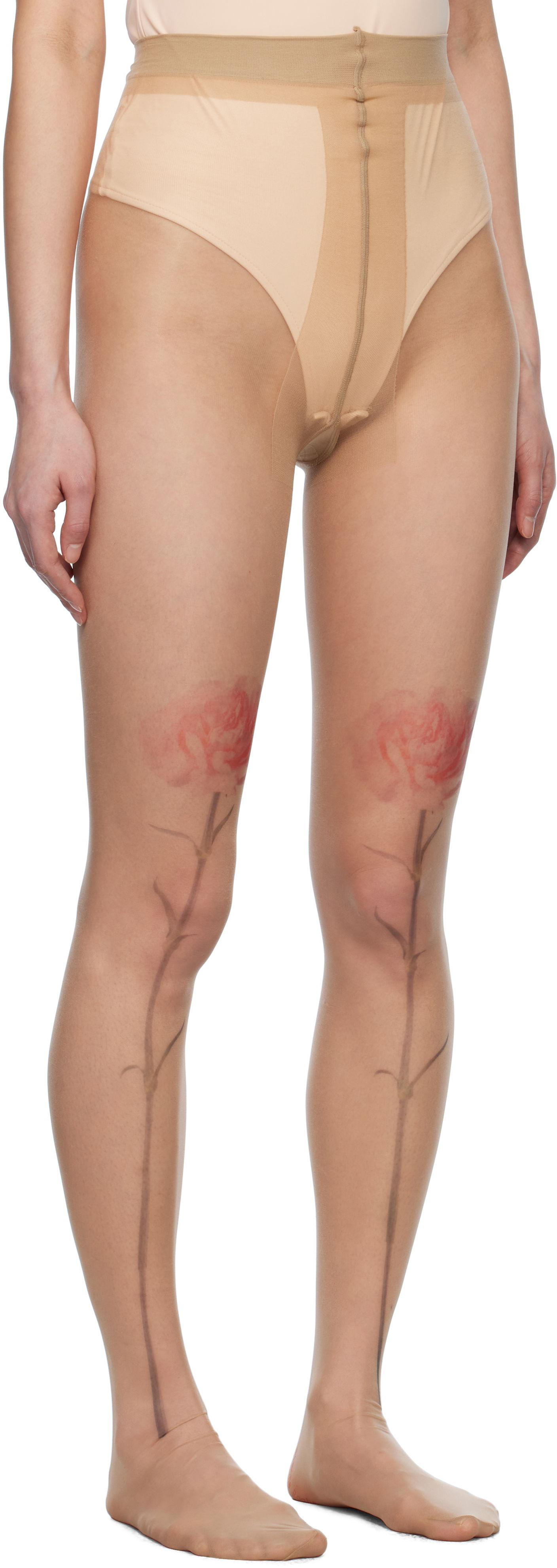 Чорапи Simone Rocha Simone Rocha Sheer Carnation Tights Бежово | SOCK57 0635, 1