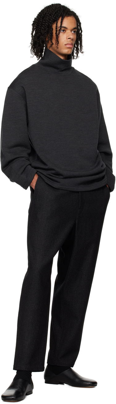 Пуловер LEMAIRE Lemaire Mock Neck Sweatshirt Черно | TO1287 LJ1020, 3