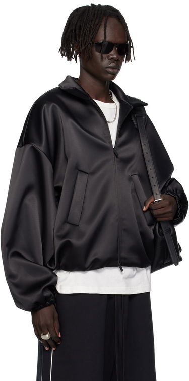 Яке бомбър Fear of God ESSENTIALS Bonded Satin Zip-Up Bomber Jacket Черно | 202SP258070F, 1