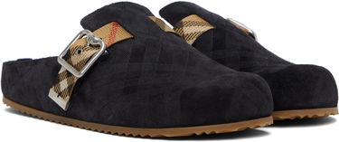 Облекло Burberry Burberry Check Suede Urchin Clogs Черно | 8113394, 3