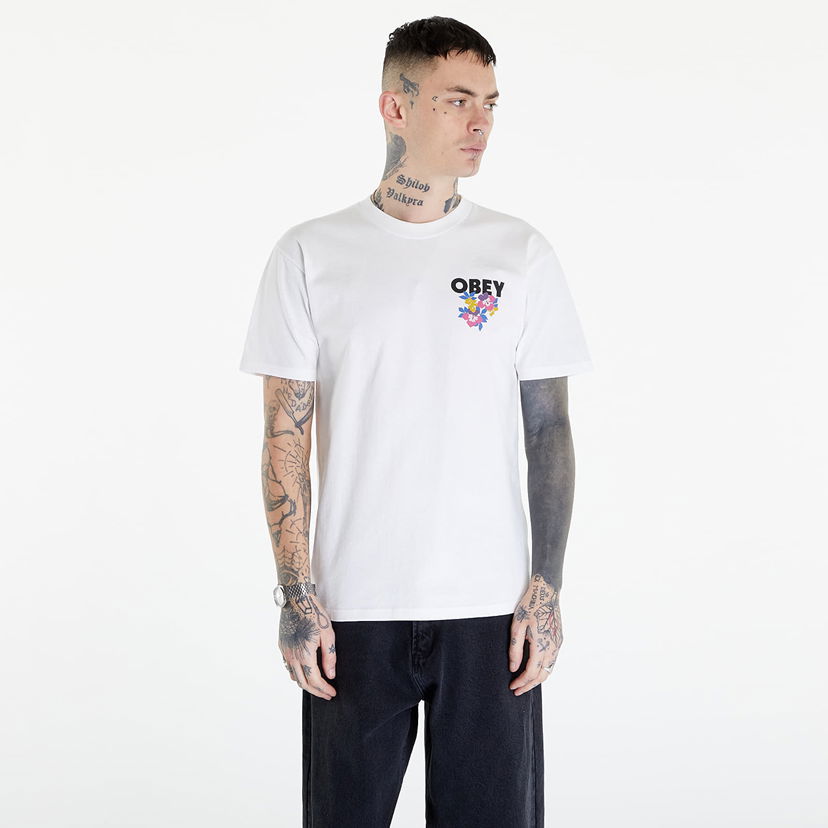 Тениска OBEY Floral Garden T-Shirt White Бяло | 165263696-WHT