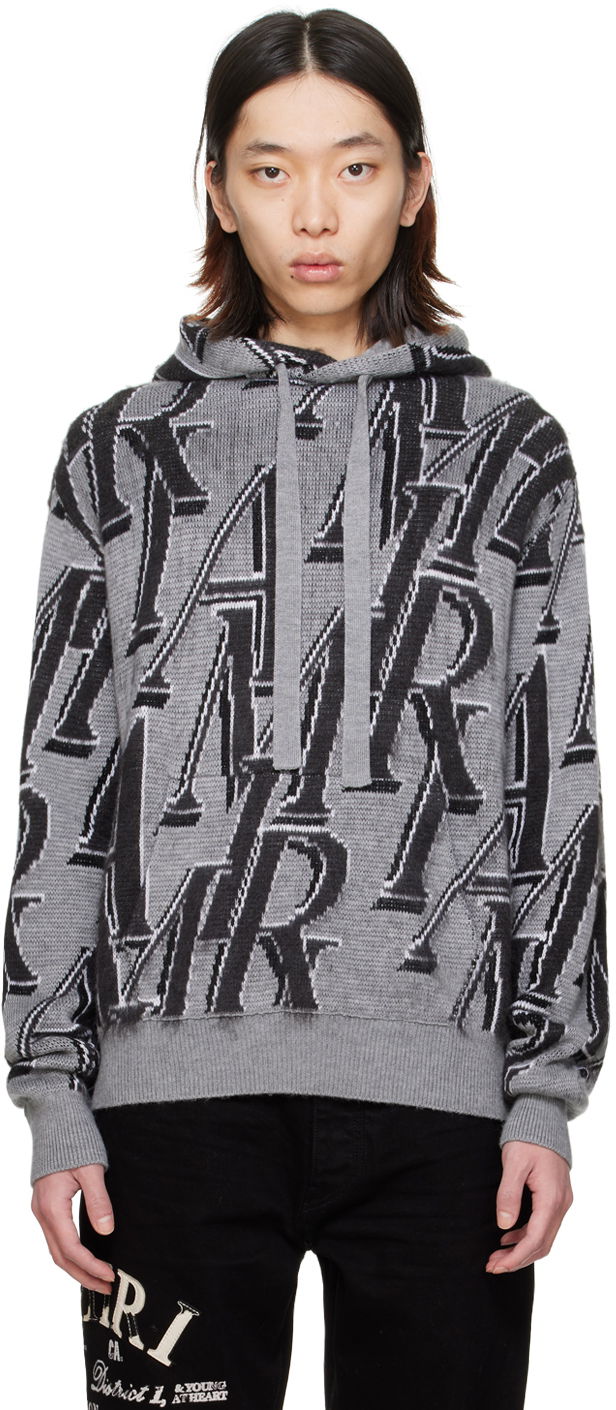 Суитчър AMIRI Repeat Hoodie Сиво | PS24MKH003, 0