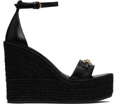 Кецове и обувки Versace Medusa '95 Leather Wedge Sandals Черно | 1014100_DVT2P, 0