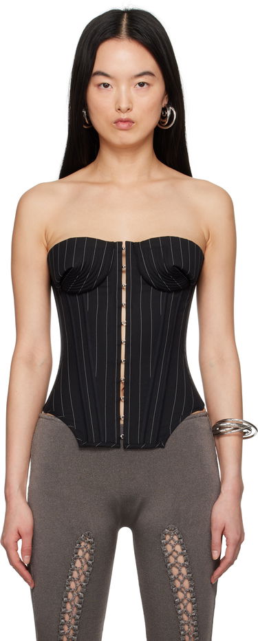 Сутиен Jean Paul Gaultier Jean Paul Gaultier 'The Bi-Material Suit' Pinstripe Corset Черно | 25/33-F-ST023-C074-0001, 0