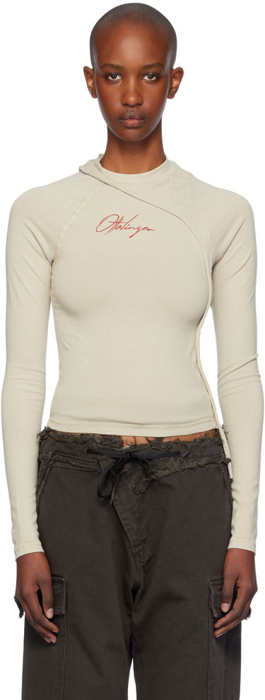 Тениска Ottolinger Ottolinger Deconstructed Fitted T-Shirt Бежово | 1150105121, 0