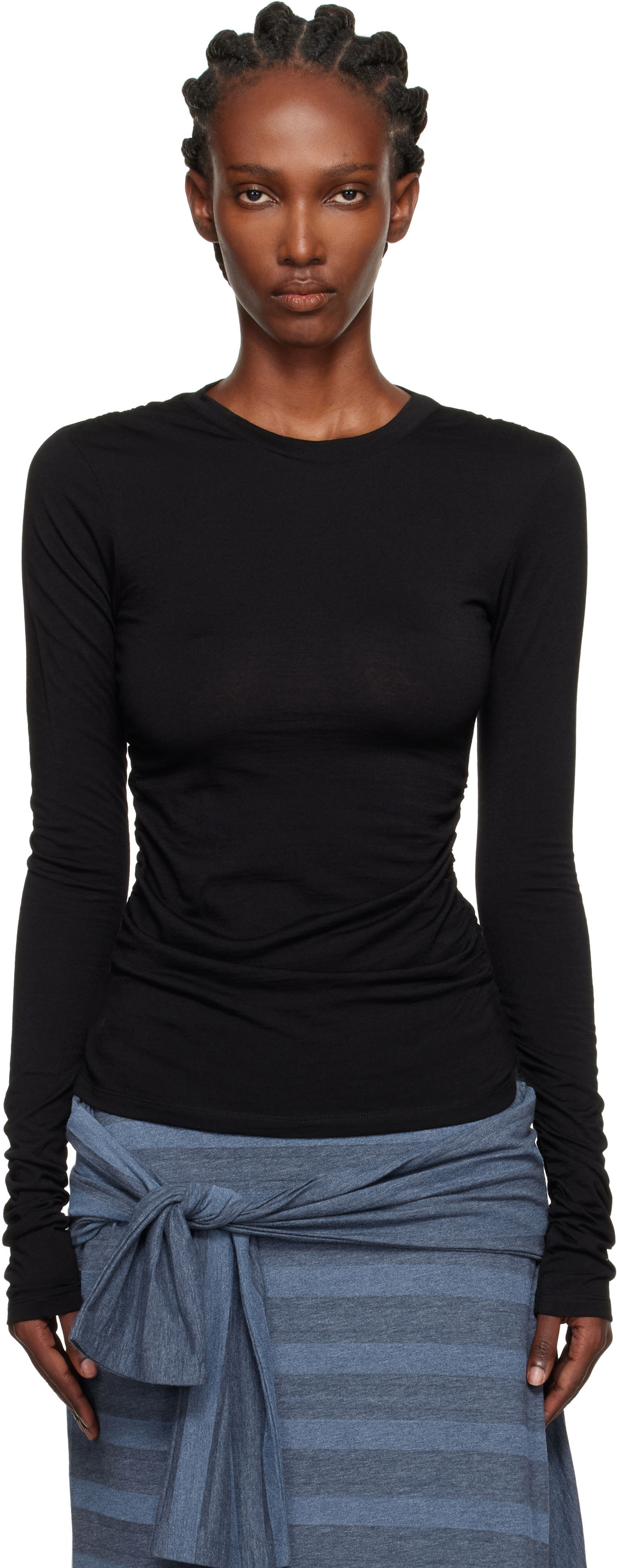 Тениска OUR LEGACY Our Legacy Strain Slim Longsleeve T-Shirt Черно | W4256SIB, 0
