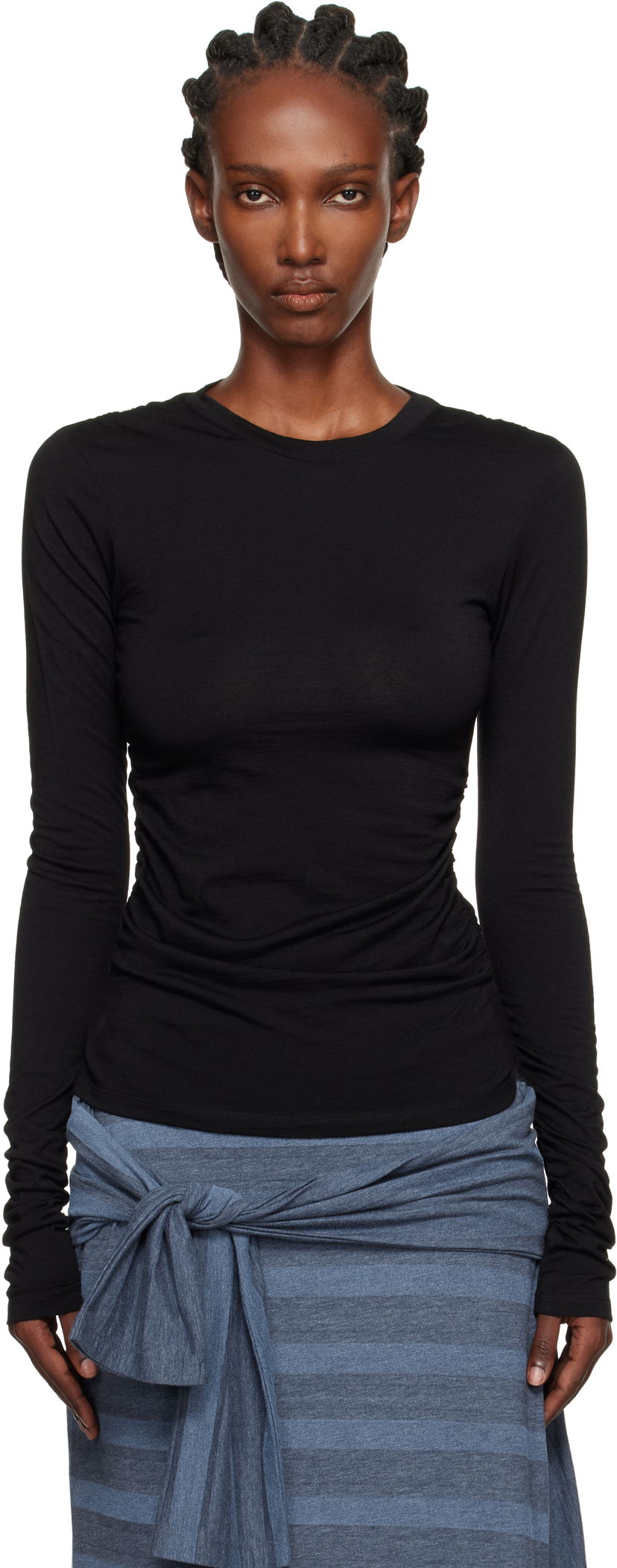 Тениска OUR LEGACY Our Legacy Strain Slim Longsleeve T-Shirt Черно | W4256SIB
