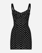 Polka-dot Marquisette Corset Minidress