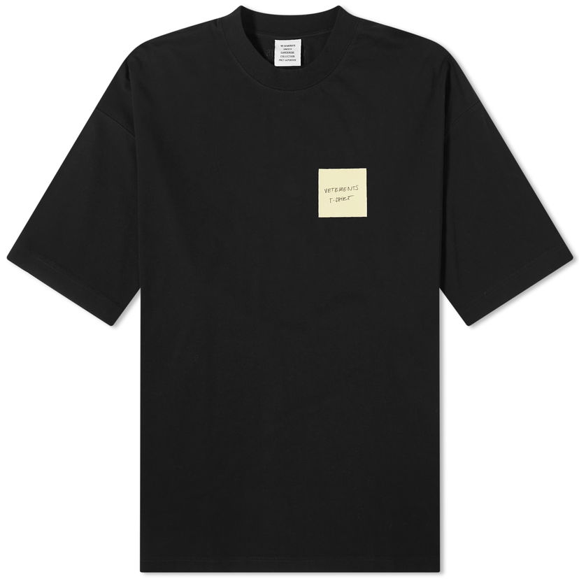 Тениска VETEMENTS Sticker Logo T-Shirt Черно | UE64TR430B