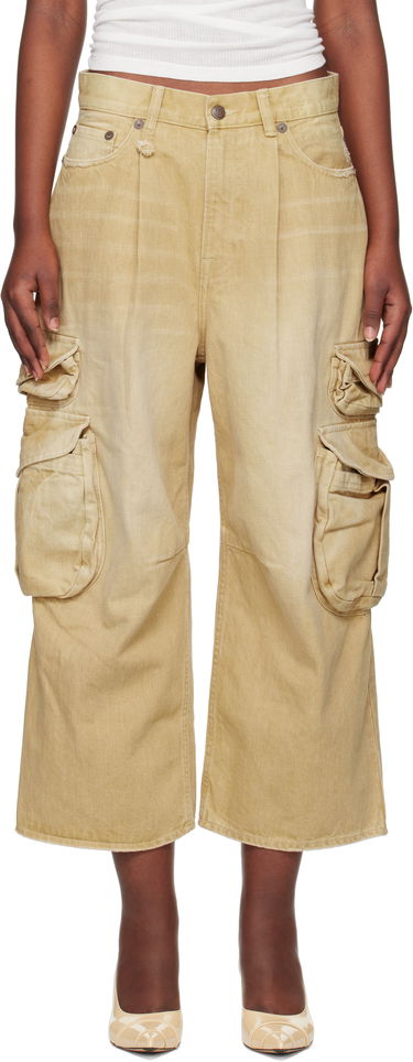 Карго панталони R13 R13 Cropped Multi Pocket Cargo Pants Бежово | R13WD246-D235A, 0