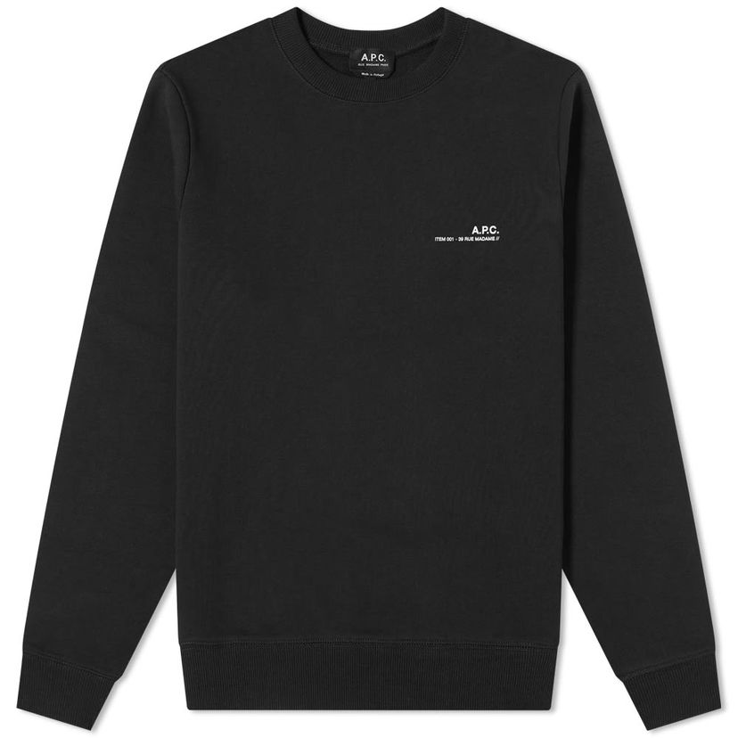 Суитчър A.P.C. Logo Crewneck Sweatshirt Черно | COEAS-H27608-LZZ