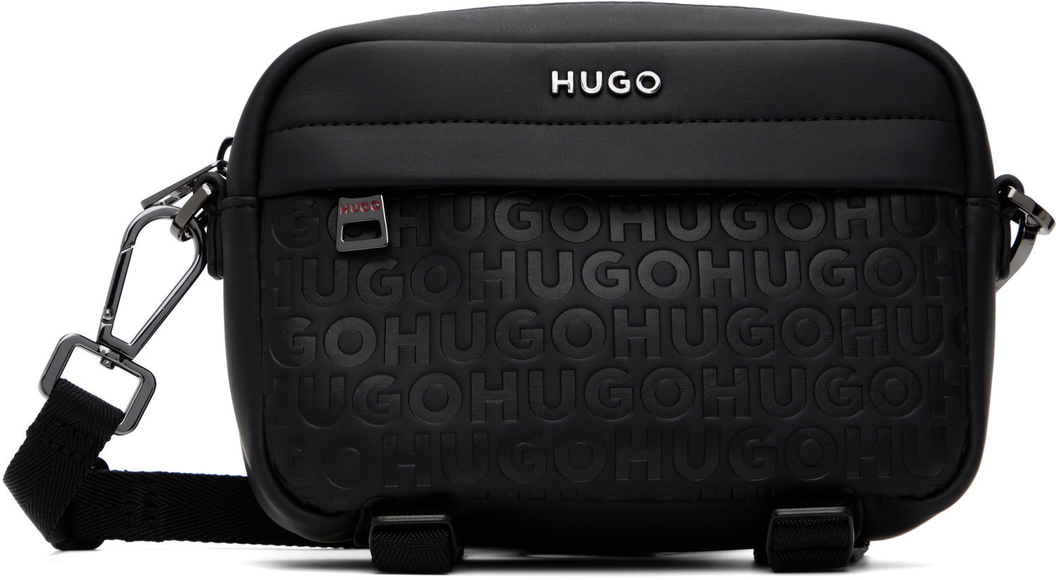 Чанта през рамо BOSS Embossed-Logo Crossbody Bag Черно | 50547406, 0