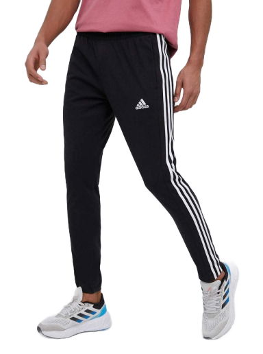 Спортни панталони adidas Originals Essentials Single Jersey Tapered Open Hem 3-Stripes Joggers Черно | IC0044