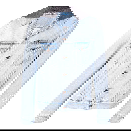 Яке Off-White Off-White Hooded Denim Jacket Синьо | OMYE010E183860207101, 0