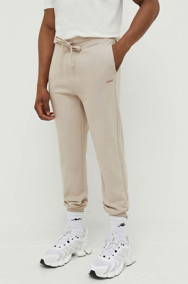 Спортни панталони BOSS Cotton-Terry Tracksuit Bottoms with Logo Print Бежово | 50489617, 0