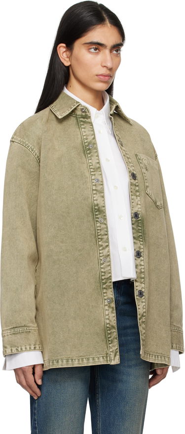 Риза AMI Cotton Ami de Coeur Denim Overshirt Зелено | FJK273.DE0064, 1