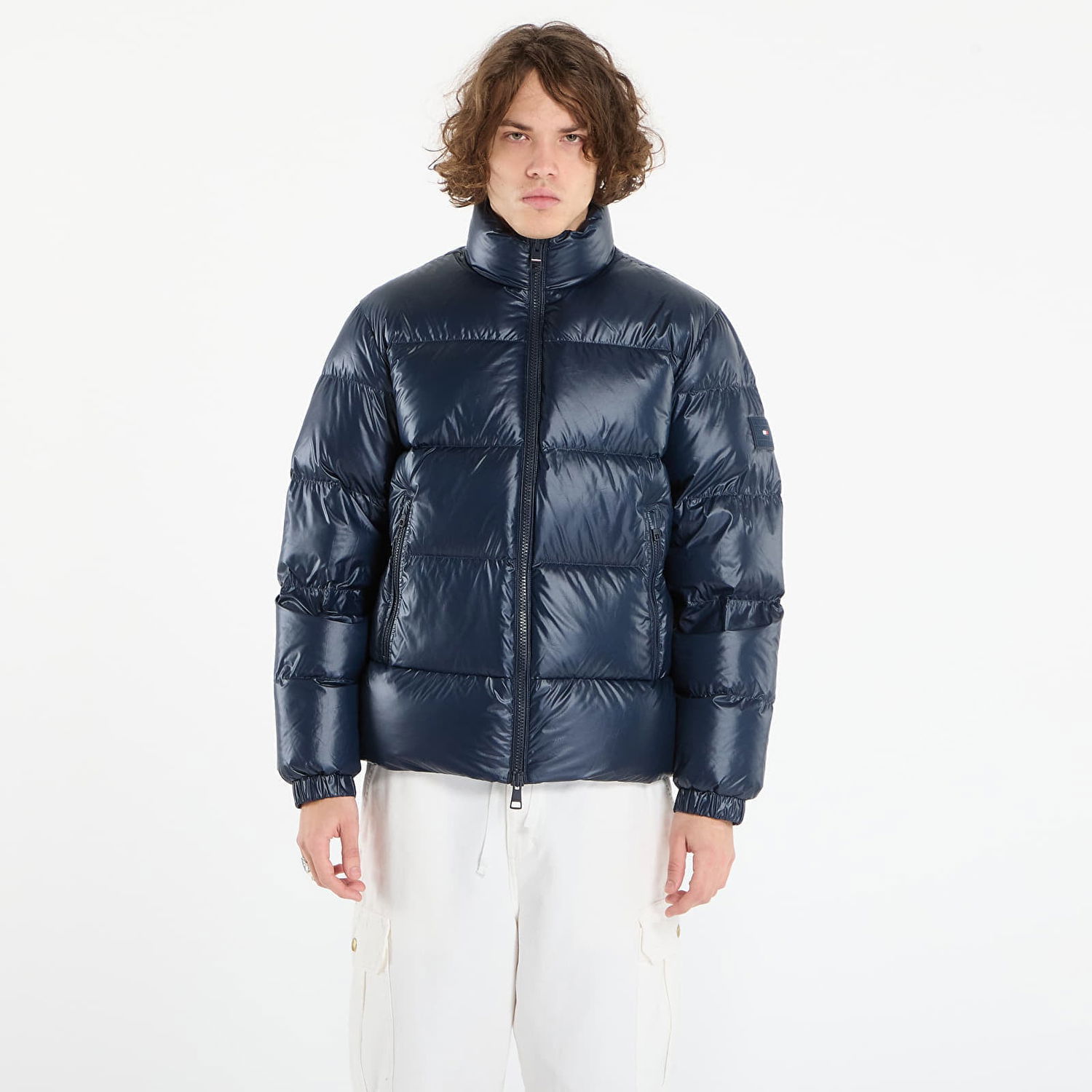 Пухо яке Tommy Hilfiger Shiny Down Stand Puffer Jacket Тъмно синьо | MW0MW40617 C1G, 0