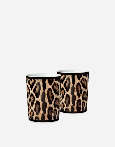 Домашен декор Dolce & Gabbana Leopard Print Gift Box With 2 Porcelain Glasses Многоцветен | TC0S22TCA71UL003, 1