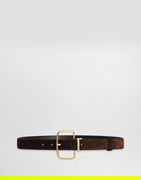 Dolce & Gabbana Split Calfskin Belt with Square Buckle