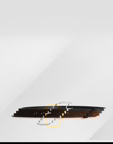 Колани Dolce & Gabbana Dolce & Gabbana Split Calfskin Belt with Square Buckle Кафяво | BE1666AO16580081, 0