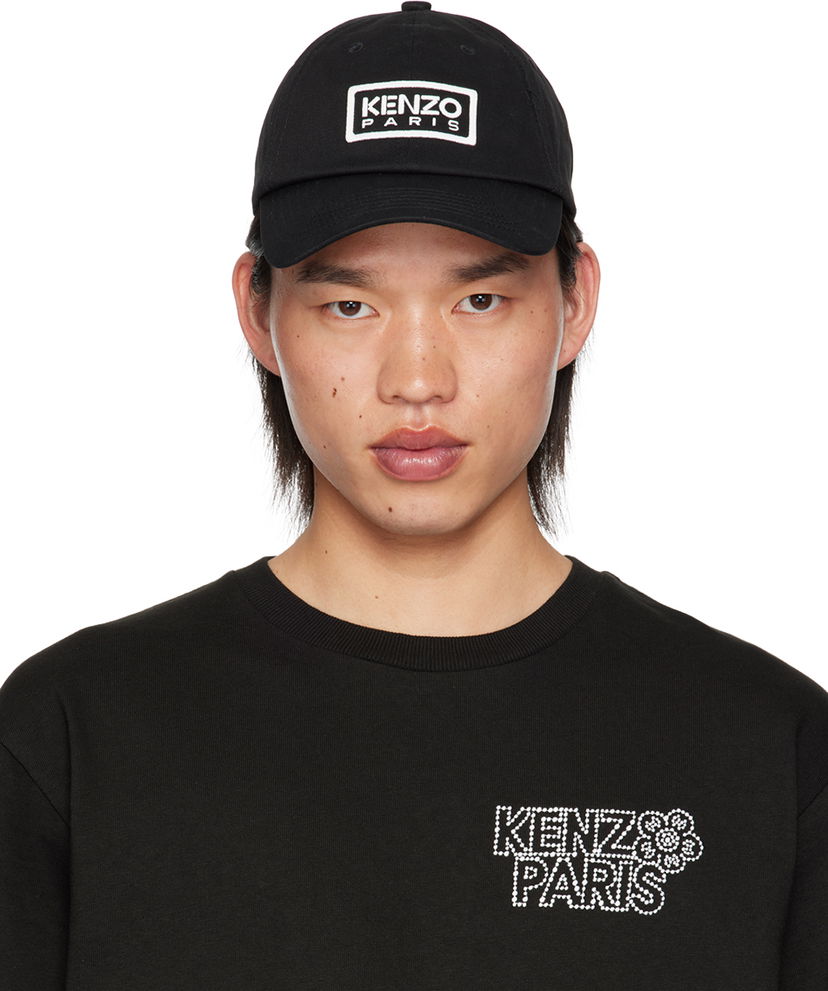 Шапка с козирка KENZO Black Paris ' Tag' Cap Черно | FE58AC711F32