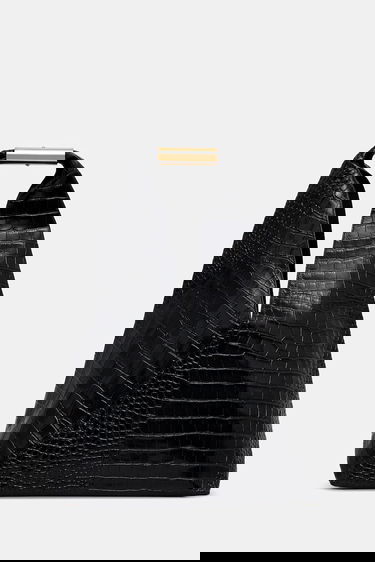 Дамска чанта Maison Margiela Crocodile Embossed V-Shape Top Handle Bag Черно | SB6WD0043.P8650.T8013, 0