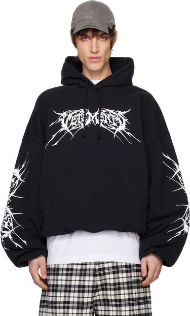 Суитчър VETEMENTS Vetements Death Metal Cropped Boxy Hoodie Черно | UA66HD620BW, 0