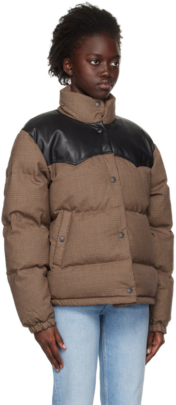 Пухо яке rag & bone Rag & Bone Cal Houndstooth Down Jacket Кафяво | WAW22F2031FA31, 1