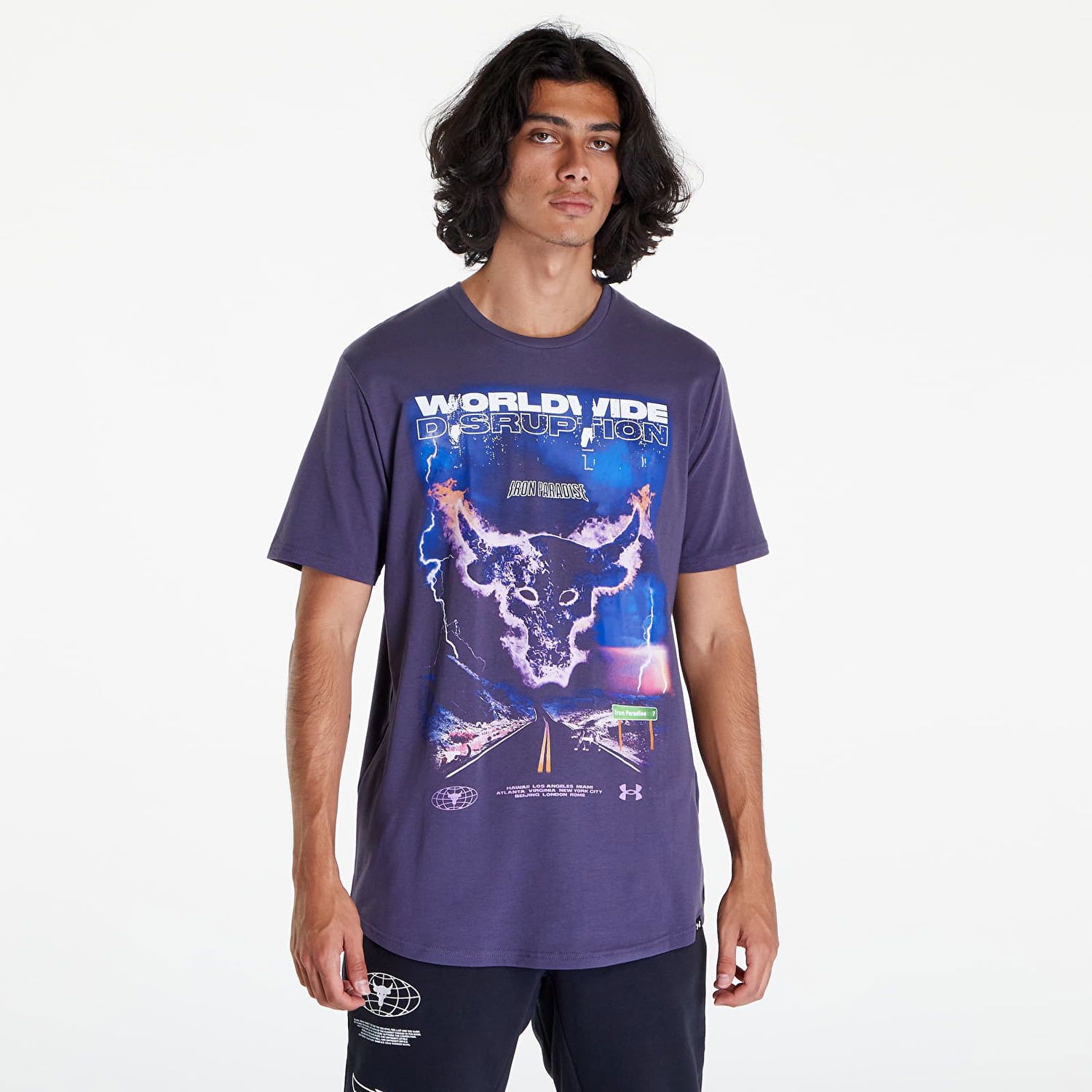Тениска Under Armour Project Rock WWE Disruption Лилаво | 1373747-558, 1