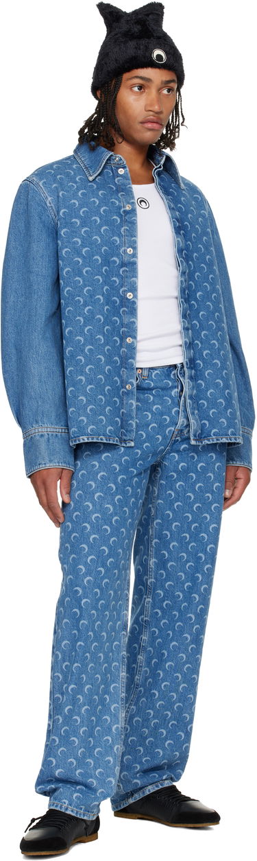 Дънки Marine Serre Moon Laser Baggy Jeans Синьо | MPA070BCDEN0002, 3