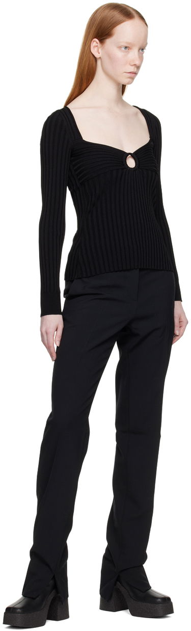 Пуловер Stella McCartney Ribbed Ring Detail Top Черно | 6K02933S2375, 3