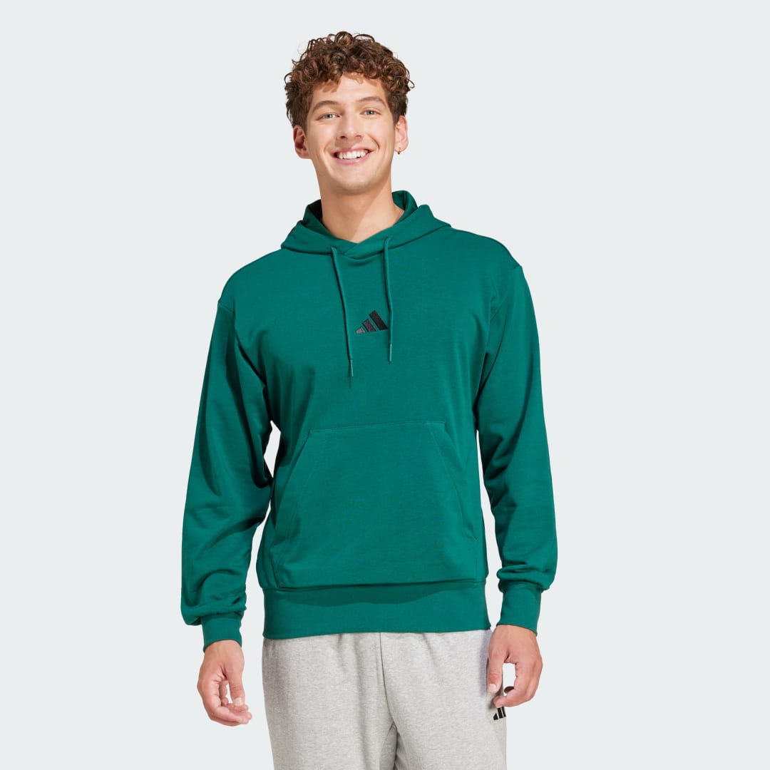 Суитчър adidas Performance Essentials Feel Cozy Terry Hoodie Зелено | JE3841, 0