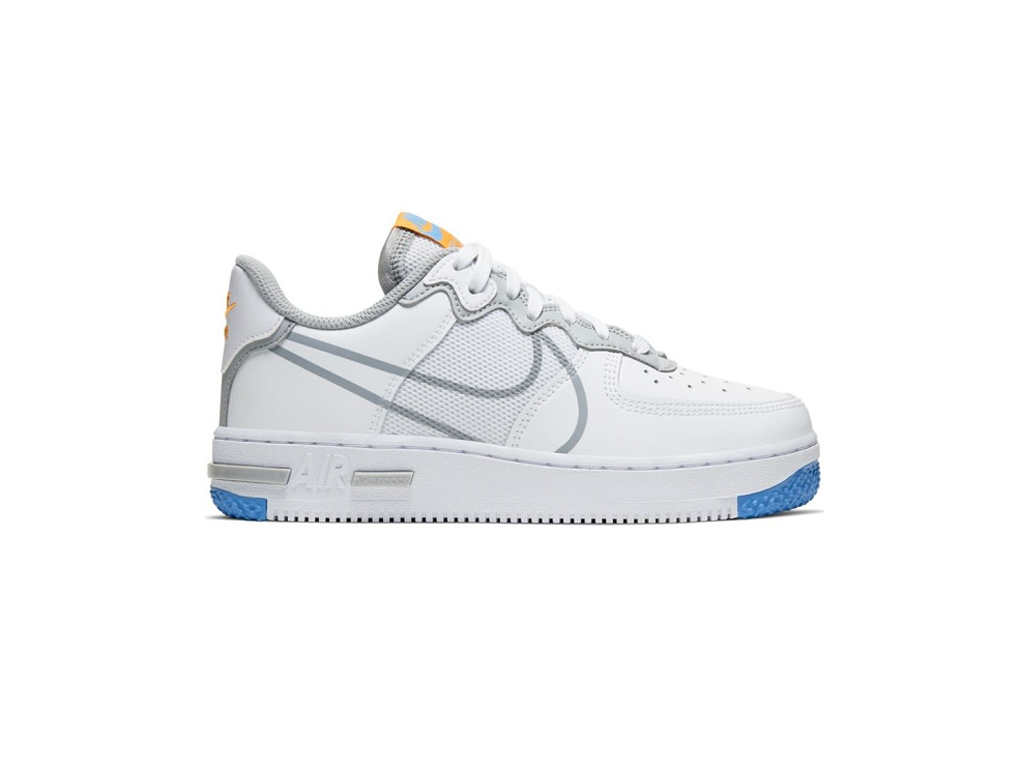 Кецове и обувки Nike Air Force 1 React SU "White Light Smoke Grey" GS Бяло | CT5117-102, 0