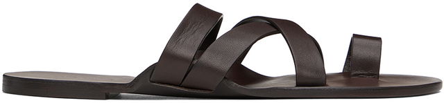 The Row Kris Leather Criss Cross Toe Sandals