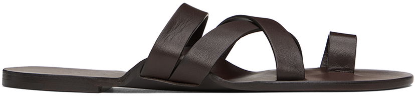 Аксесоари The Row The Row Kris Leather Criss Cross Toe Sandals Кафяво | F1349-SVL74