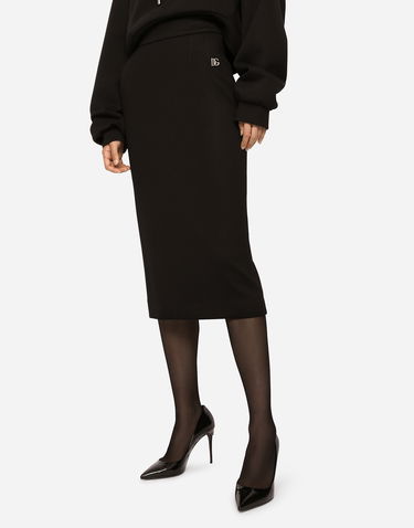 Пола Dolce & Gabbana Milano Rib Midi Pencil Skirt Черно | F4B6UTFUGPNN0000, 3