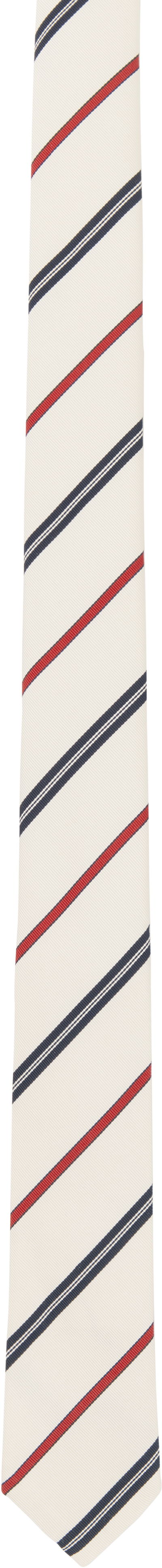 Шал Thom Browne Thom Browne Classic Silk Cotton Tie Бяло | MNL001A-F0794, 0