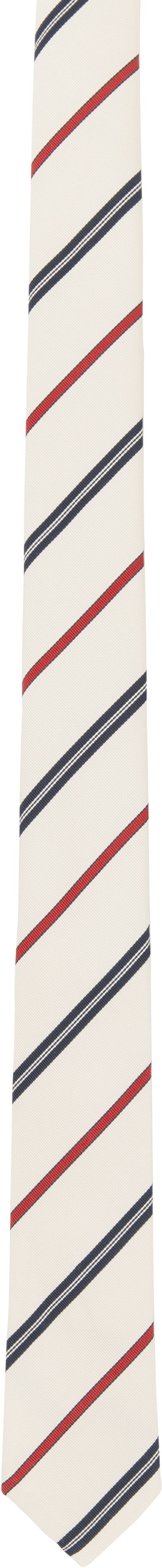 Шал Thom Browne Thom Browne Classic Silk Cotton Tie Бяло | MNL001A-F0794, 0