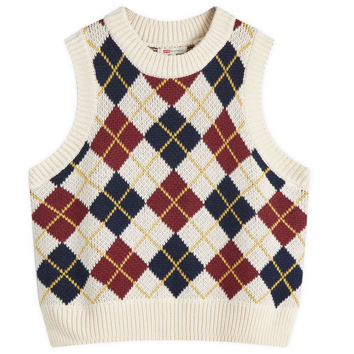 Пуловер Levi's Knitted Argyle Vest Бежово | A8506-0000, 0