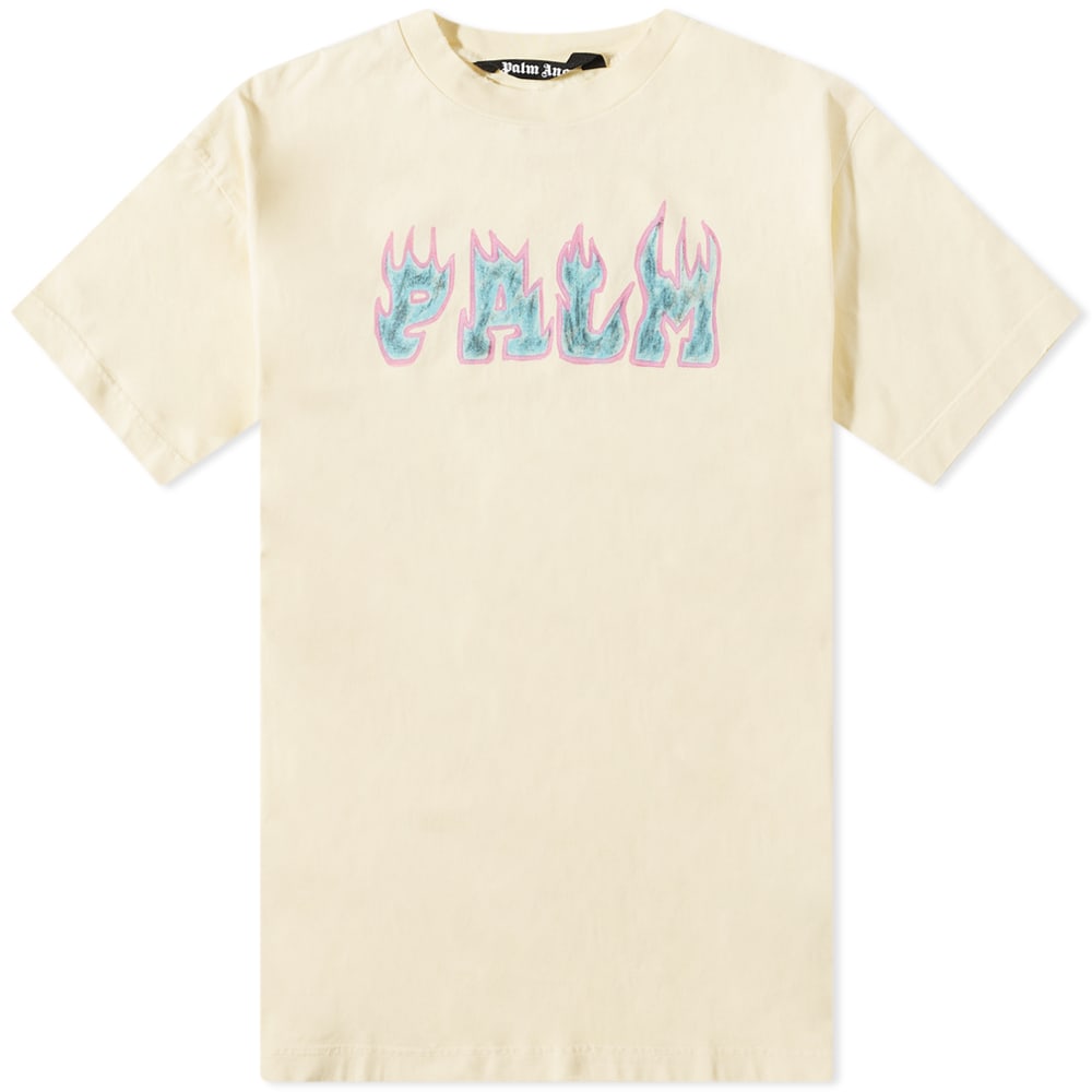 Тениска Palm Angels Flames Tee Бежово | PMAA072S23JER0060137, 0