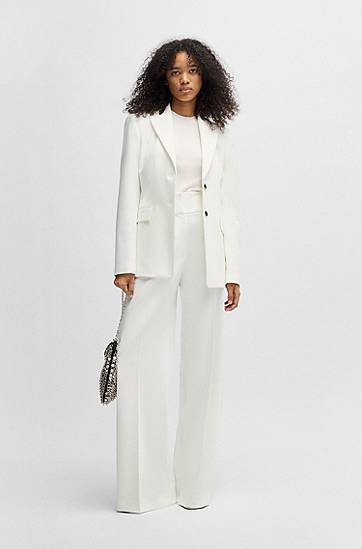 Панталони BOSS High-Waisted Flared Trousers Бяло | 50513960, 1